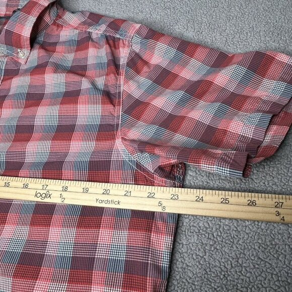 The North Face Shirt Mens XL Red Plaid Button Up Nylon Lightweight Hiking Camp - Picture 11 of 14